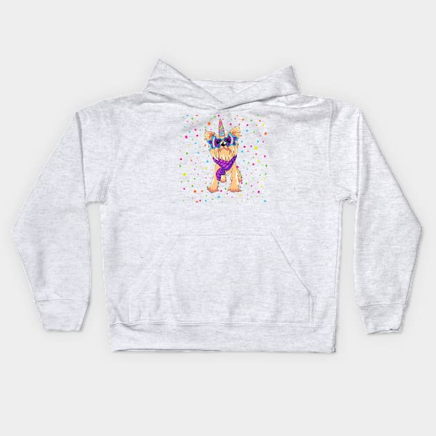 Puppycorn Funny Kids Tee Kids Hoodie by Look Up Tees